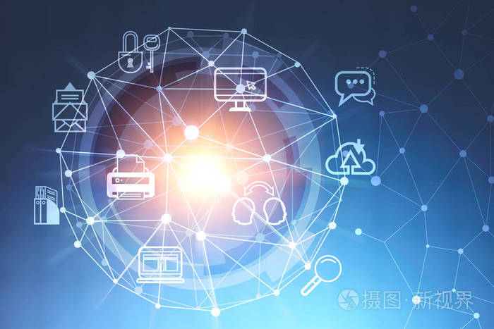 科技與視覺的交融 HUD界面下的深藍網(wǎng)絡(luò)通信圖景